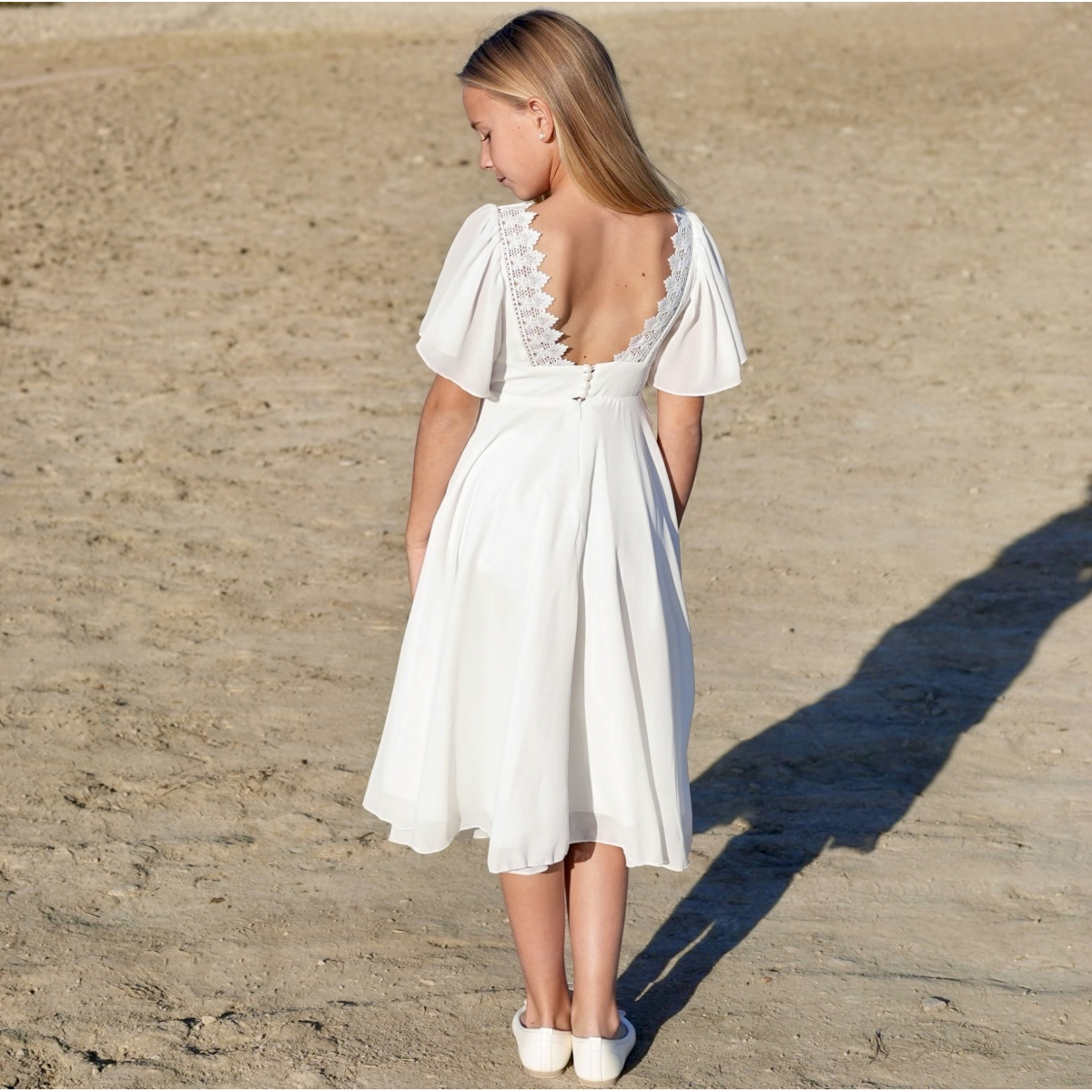 Robe longue de cérémonie pour fille Couleur Blanc Taille 4 ans ( 100 cm)