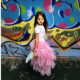 Jupe longue tulle rose enfant
