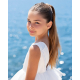 Robe blanche courte en tulle pour fille, cérémonie et baptême