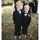 Pantalon costume noir enfant pour mariage et cérémonie, tenue habillée garçon pour cortège et événements.