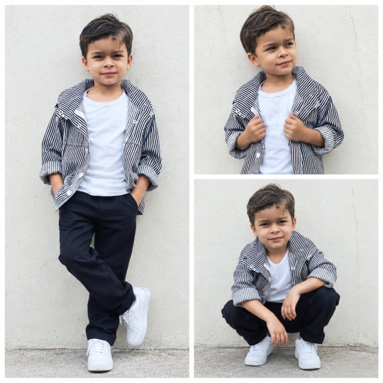 Blouson garçon à rayures, blouson mode garçon, vêtement stylé garçon