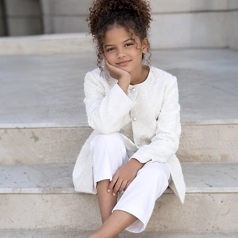 Manteau cérémonie baptême, communion et mariage pour fille