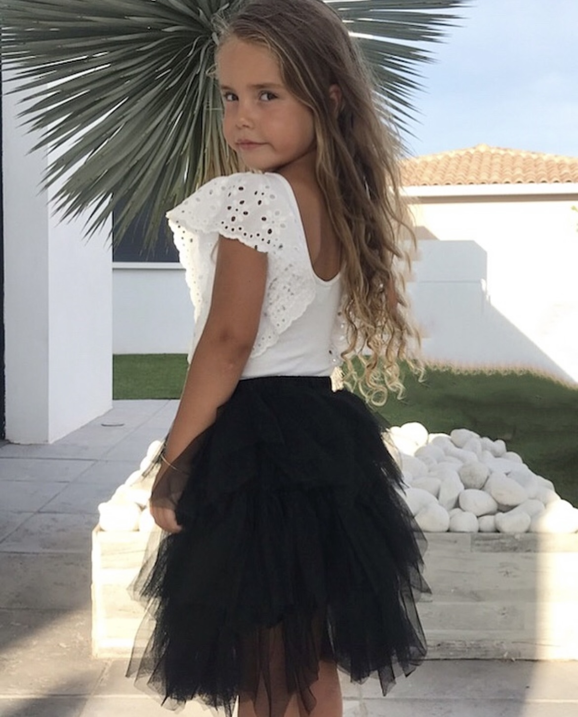 Jupe tulle noir enfant look été Mômemarket