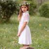 Robe courte de baptême dos perlé Agathe