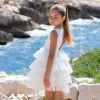 Robe courte blanche en tulle et satin