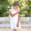 Robe courte en mousseline et dentelle Adèle